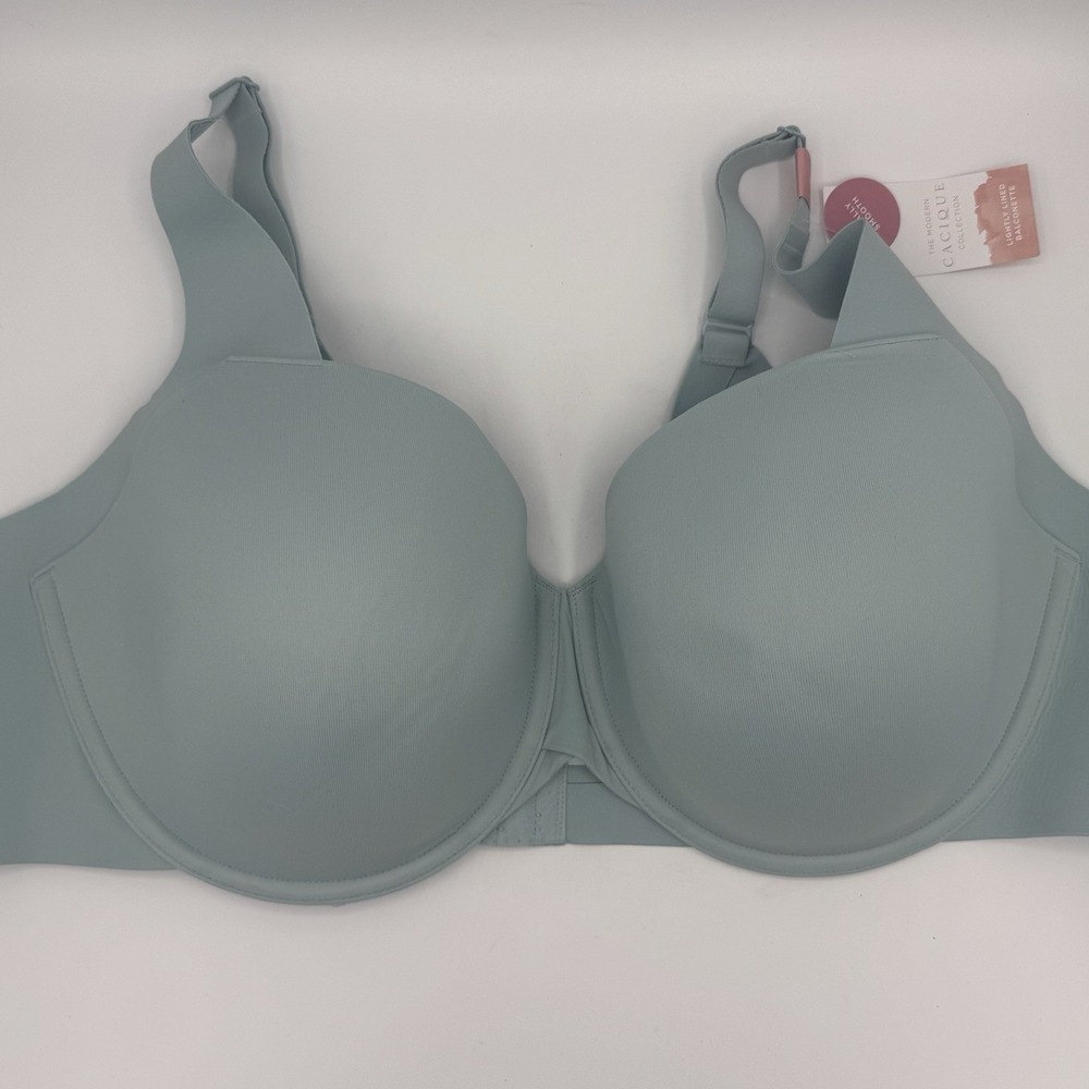 NWT Cacique Lightly Lined Balconette Underwire Bra 46D Adjustable‎ Straps Aqua